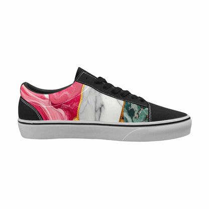 WOMEN'S Marble Stone Texture Canvas Lace-Up Vivid Custom Shoes