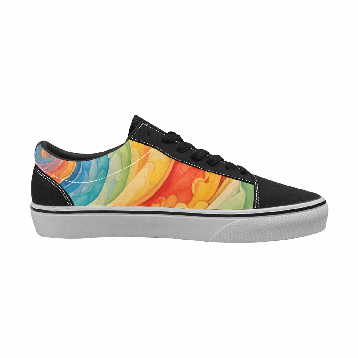 WOMEN'S Tie Dye Swirls Tie Lace-Up Canvas Vibrant Chaos Sneakers