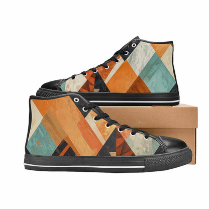 WOMEN'S Southwestern Geometric Diamond High Top Canvas Dreamcore Custom Sneakers