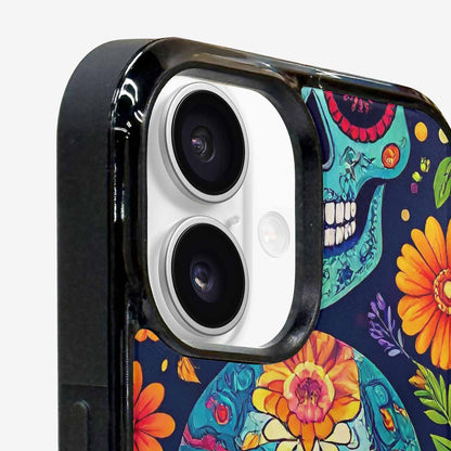iPhone 16 Plus Case — Rainbow Sugar Skull Weave 3 Personalized, Original Design Phone Case