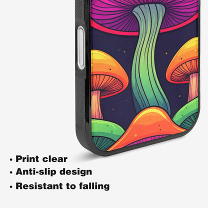 iPhone 16 Case — Psychedelic Mushroom Cartoon Pattern, Unique Phone Case Design