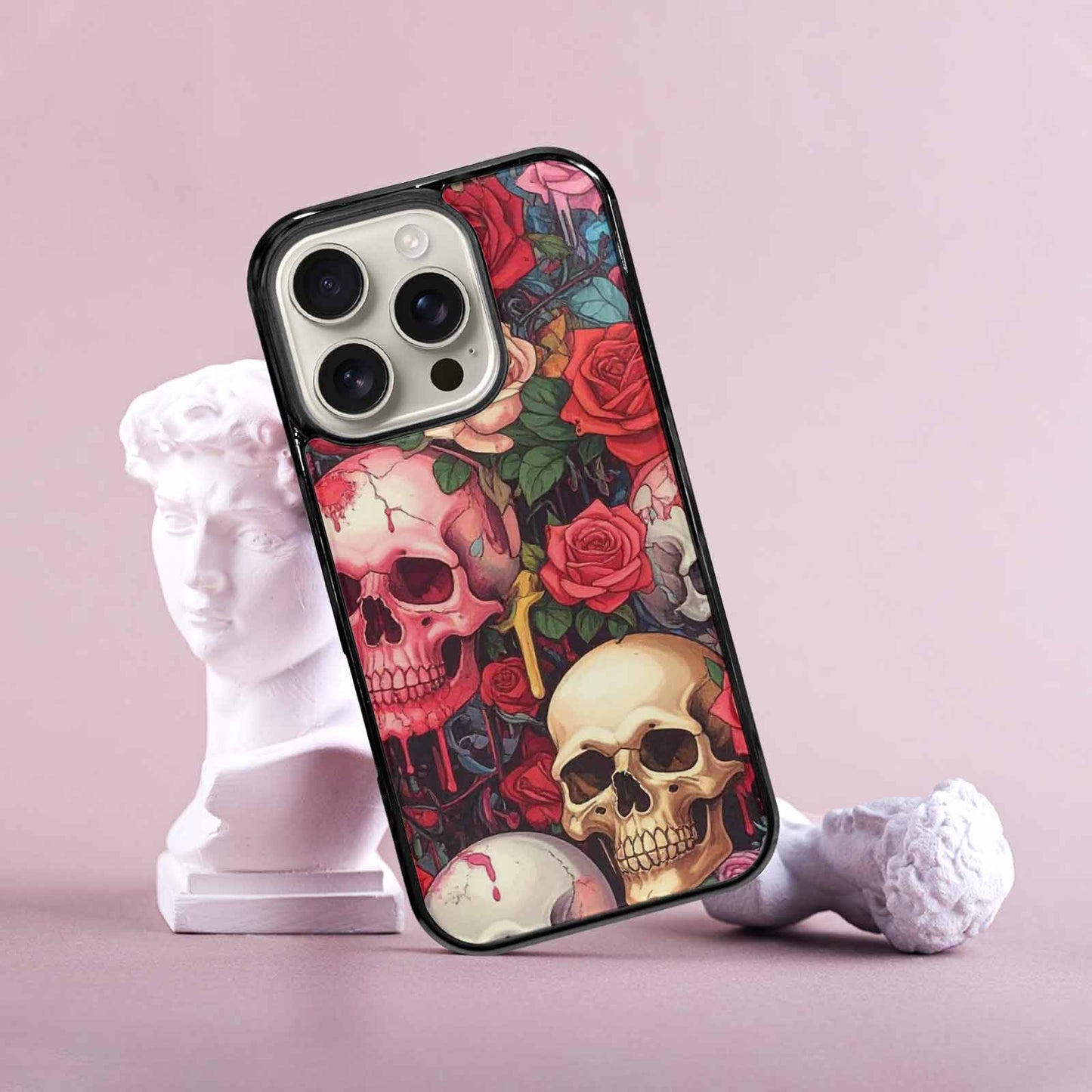 iPhone 16 Pro Case — Skulls And Roses Skulls And Roses, Custom Printed Phone Case