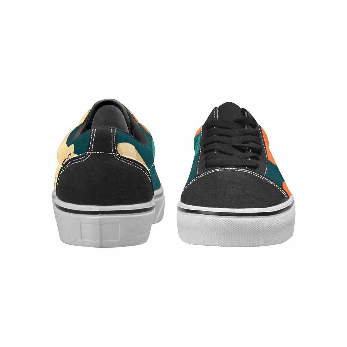 MEN'S Floral Snake Print Canvas Lace-Up Wallpaper Art Custom Shoes