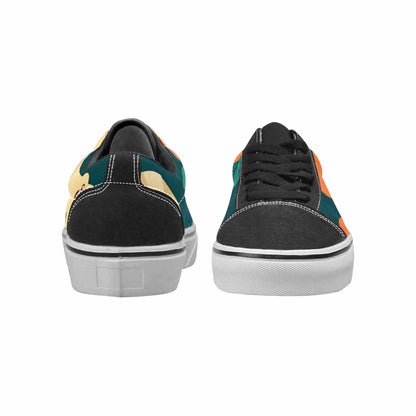 MEN'S Floral Snake Print Canvas Lace-Up Wallpaper Art Custom Shoes