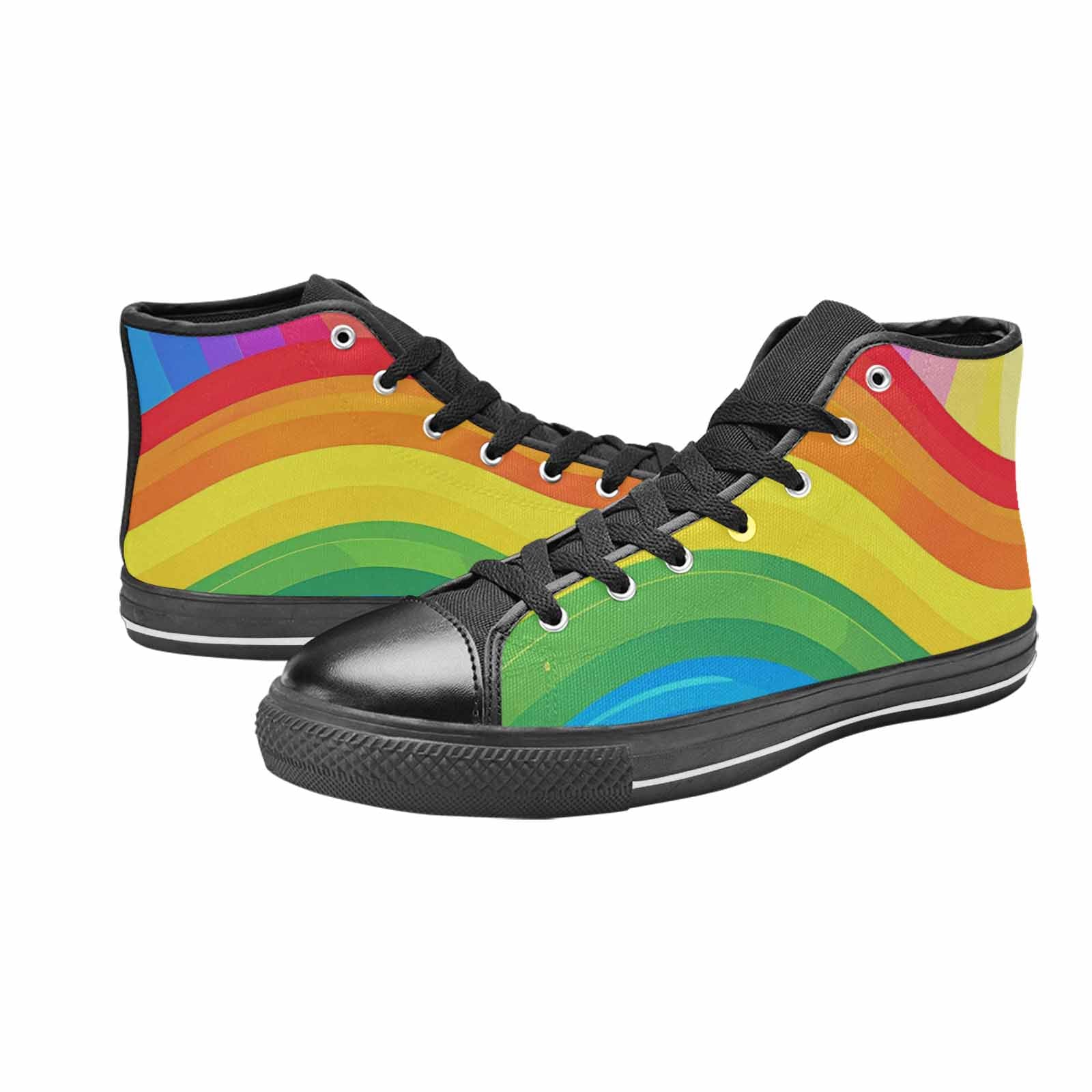 MEN'S Rainbow Pride High Top Canvas Dark Academia Shoes