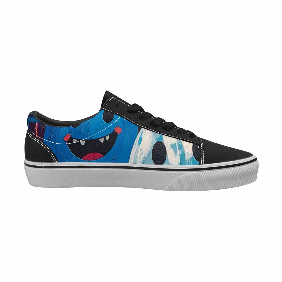 WOMEN'S Smiley Faces  Animal Lace-Up Canvas Kaleidoscope Sneakers