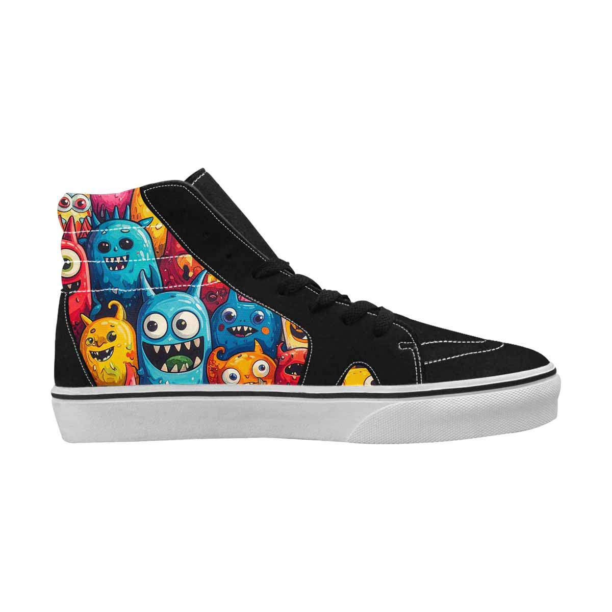 WOMEN'S Cartoon Monster Character High Top Canvas Neon Fantasy Sneakers