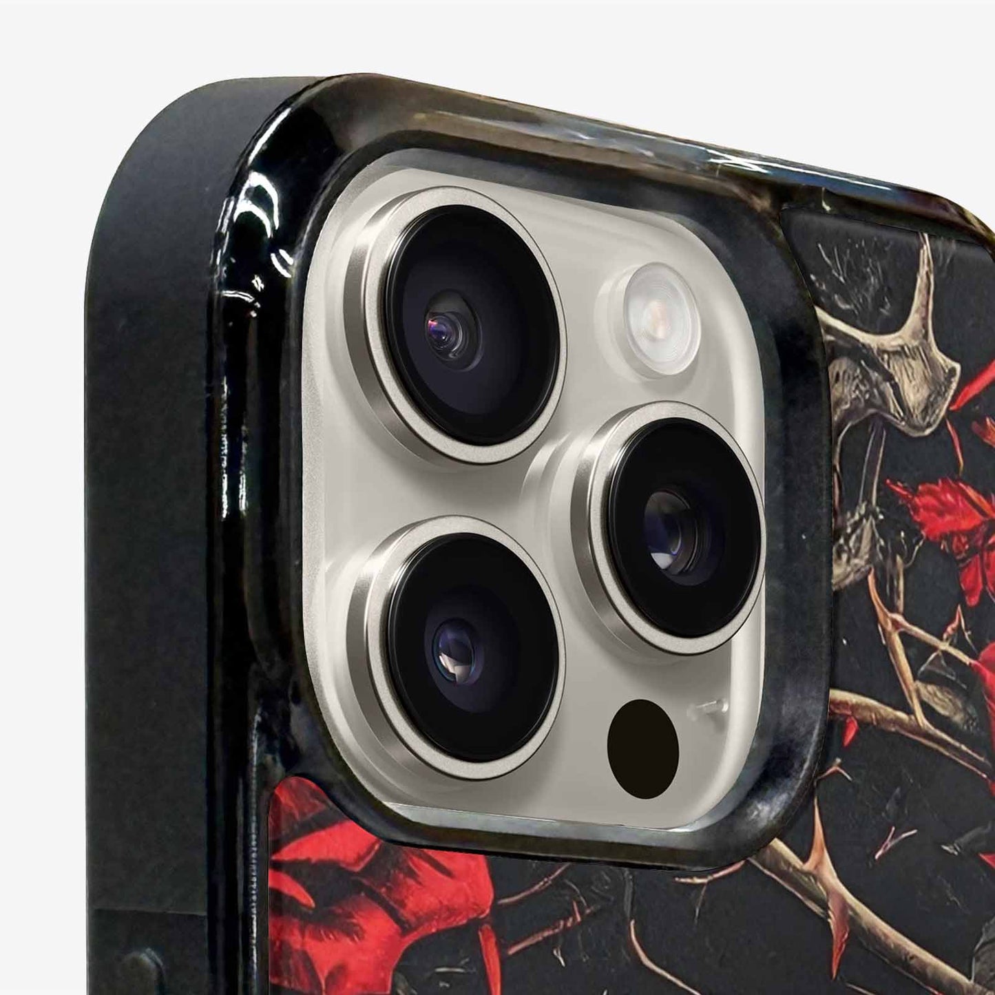 iPhone 16 Pro Max Case — Gothic Skulls Roses, Unique Phone Case Design