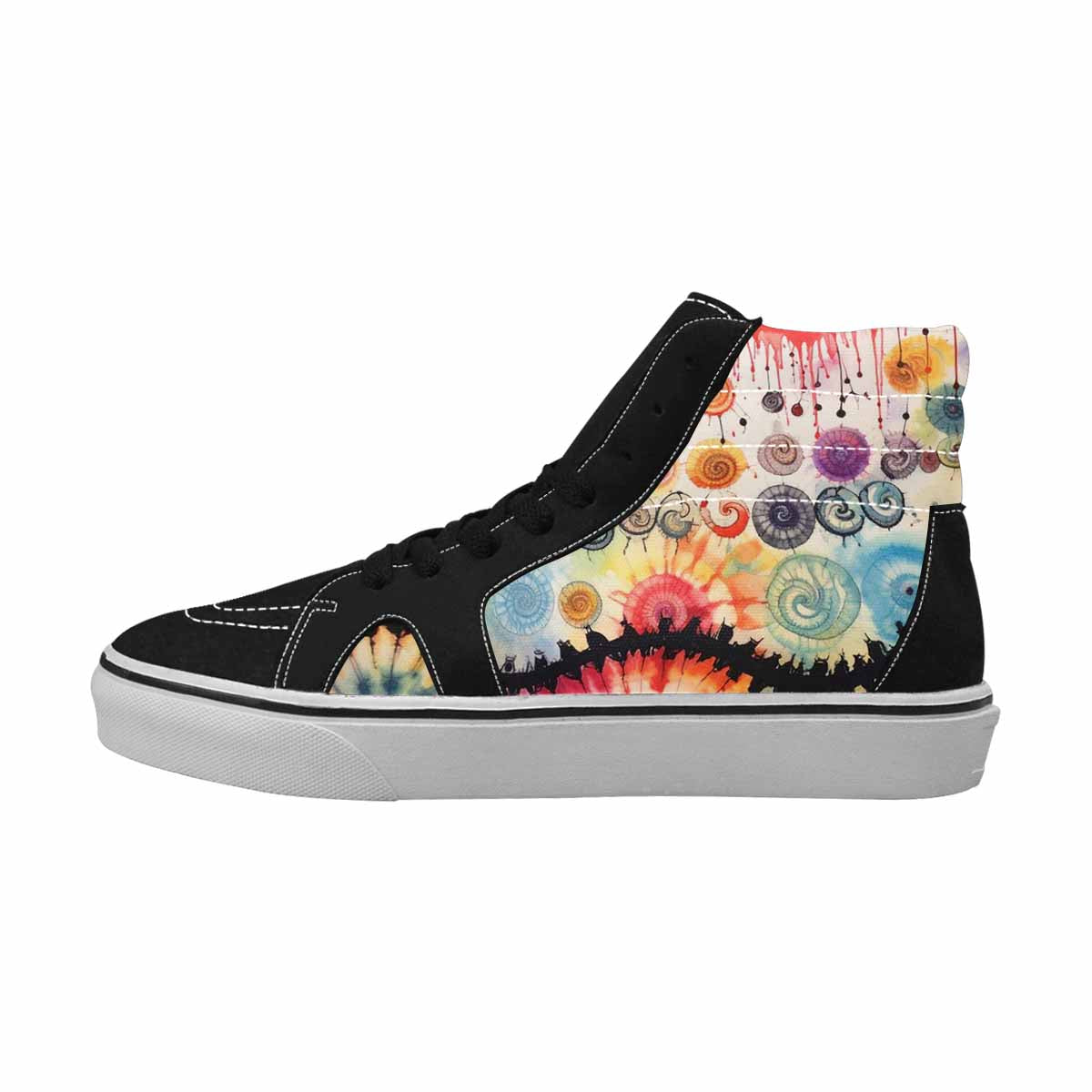 MEN'S Tie High Top Canvas Vivid Custom Sneakers