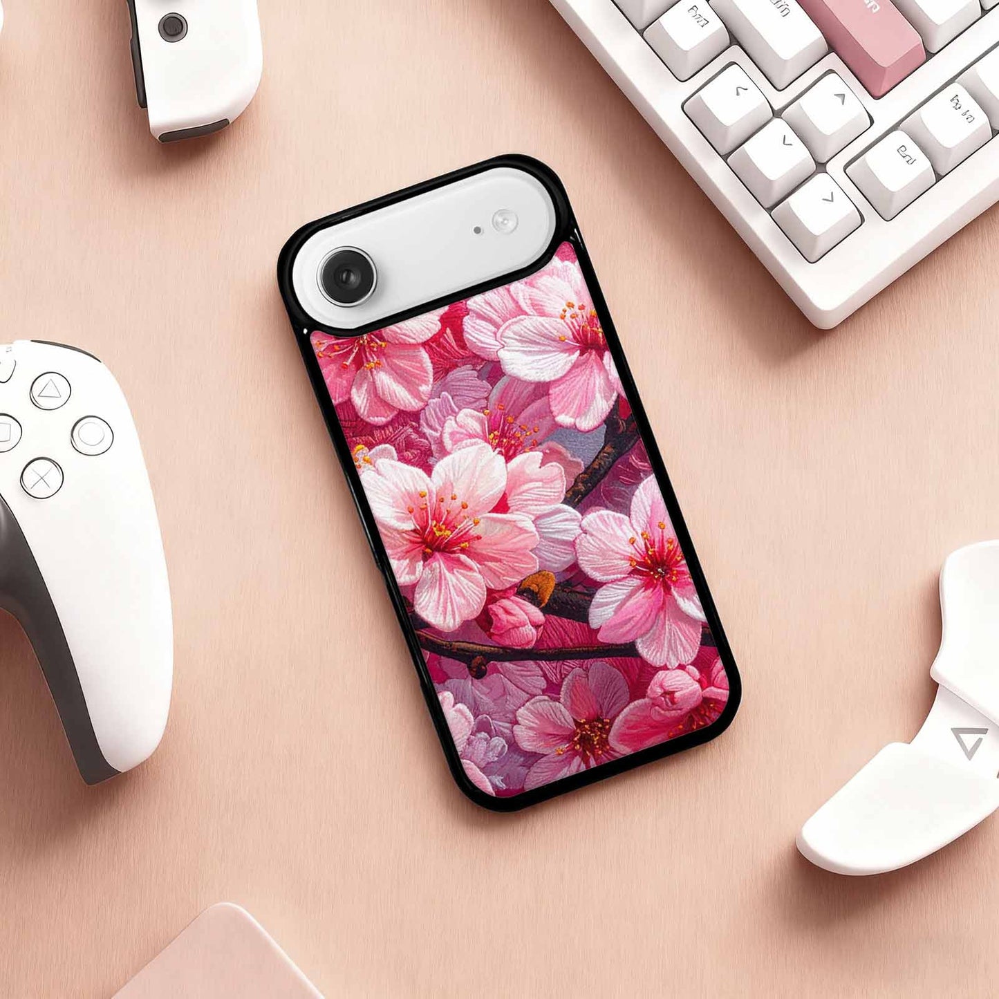 iPhone 17 Air Case — Glowing Cherry Blossom Original Art, Custom Phone Case