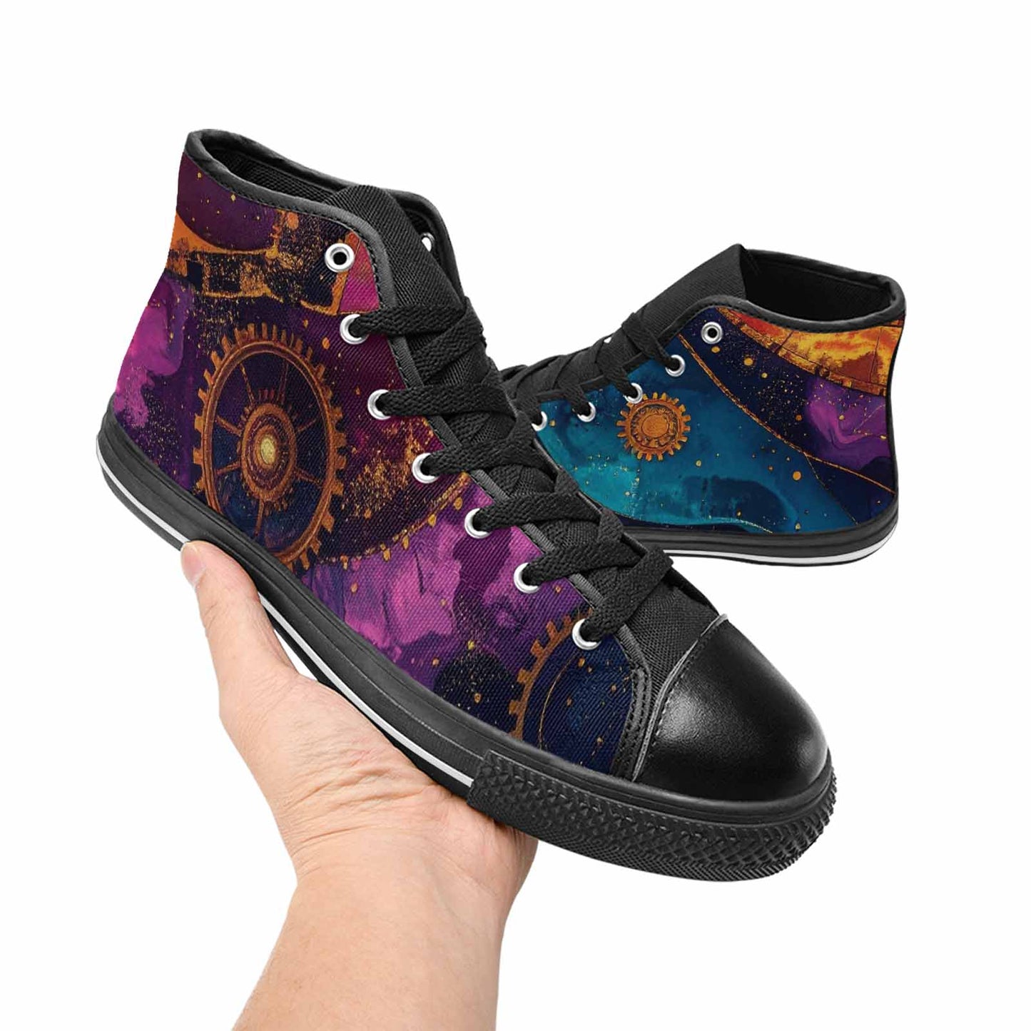 MEN'S Steampunk Galaxy High Top Canvas Grunge Custom Shoes