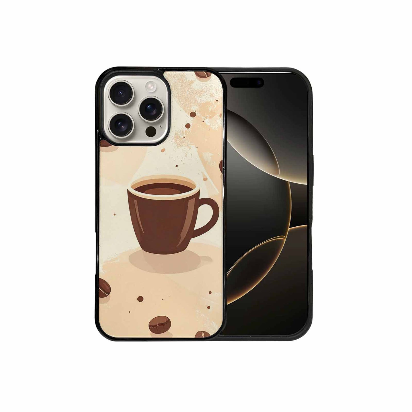 iPhone 16 Pro Max Case — Coffee Cup And Bean Pattern Seamless, Unique Phone Case Design