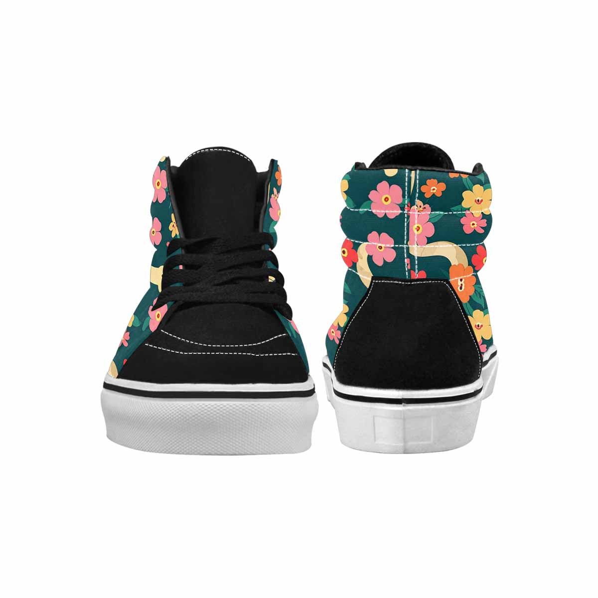 WOMEN'S Floral Snake Print High Top Canvas Cottagecore Shoes