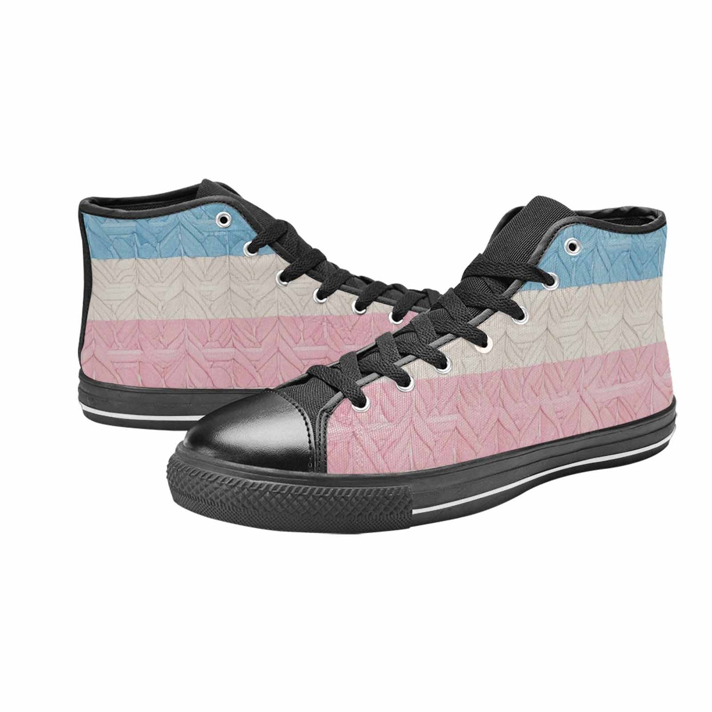 MEN'S Transgender Flag Color High Top Canvas Neon Fantasy Shoes