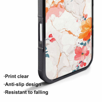 iPhone 17 Pro Max Case — Marble Floral, Personalized Phone Case