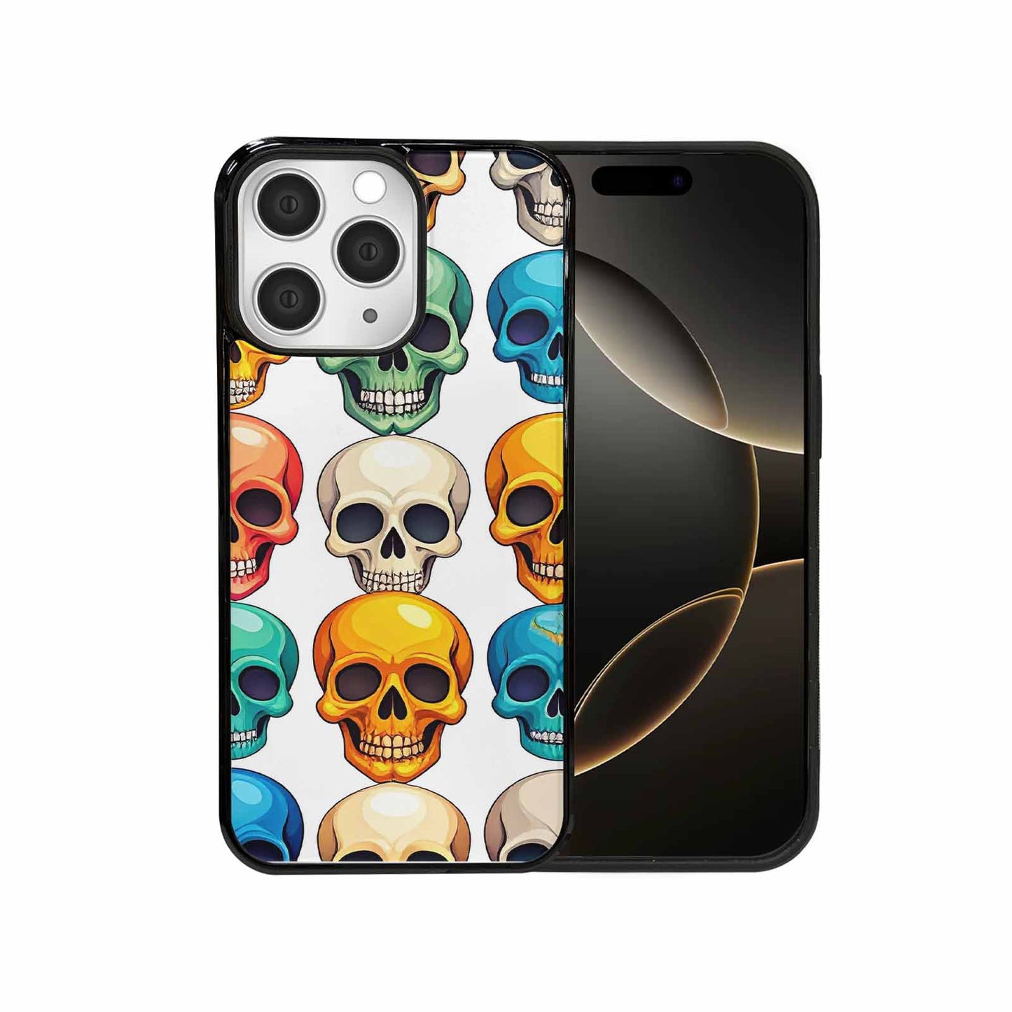 iPhone 15 Pro Max Case — Vibrant Skull Seamless, Customized Protective Case