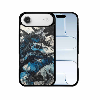 iPhone 17 Air Case — Black Blue Ink Dinosaur Burst Original, Custom Designed Case Cover