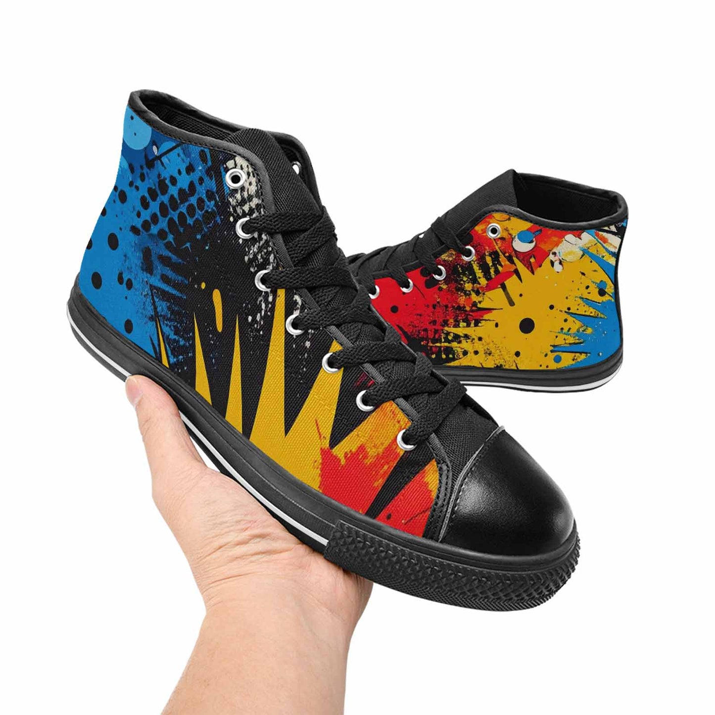 MEN'S Comic Book Halftone High Top Canvas Surreal Custom Shoes