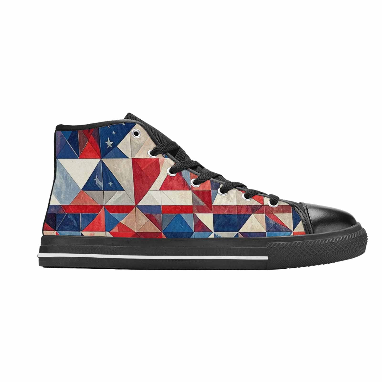 MEN'S American Flag Stars High Top Canvas Wallpaper Art Custom Sneakers