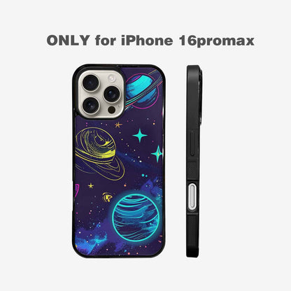 iPhone 16 Pro Max Case — Space Galaxy Astronaut Pattern Planets Stars, Custom Art Phone Cover