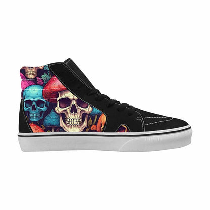 WOMEN'S Mushroom Skull High Top Canvas Vivid Custom Sneakers