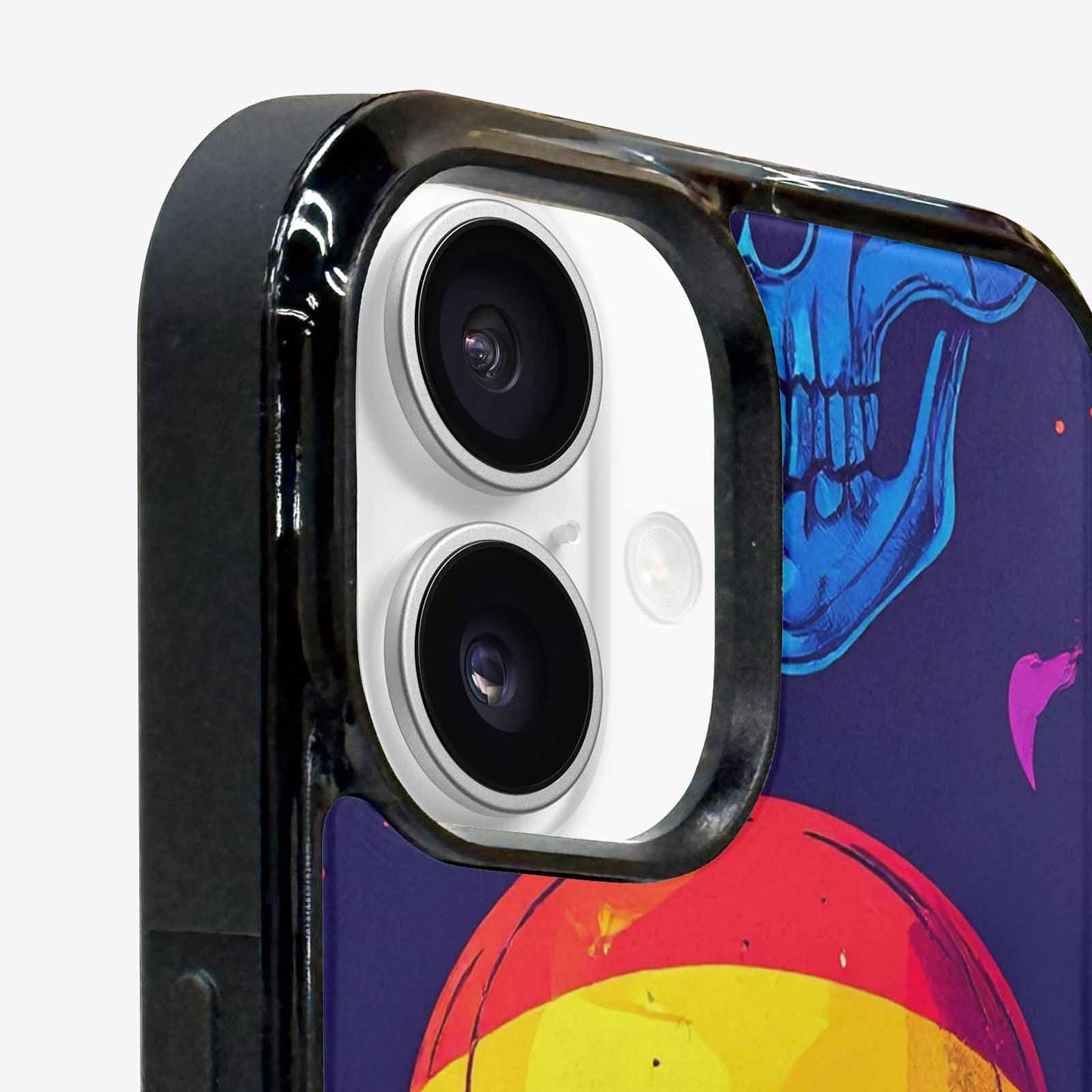 iPhone 16 Plus Case — Pride Flag Skulls Seamless Pattern Vibrant, Custom Print Case Cover
