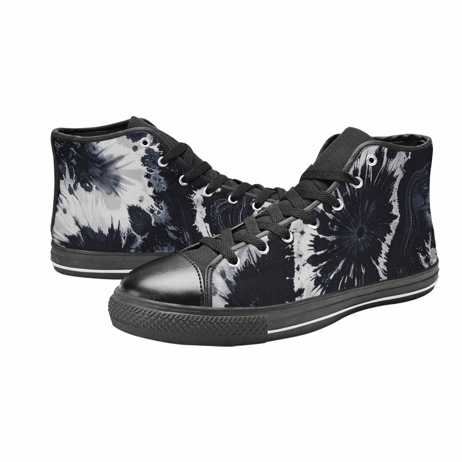 MEN'S Black White Animal Print High Top Canvas Neon Fantasy Custom Sneakers