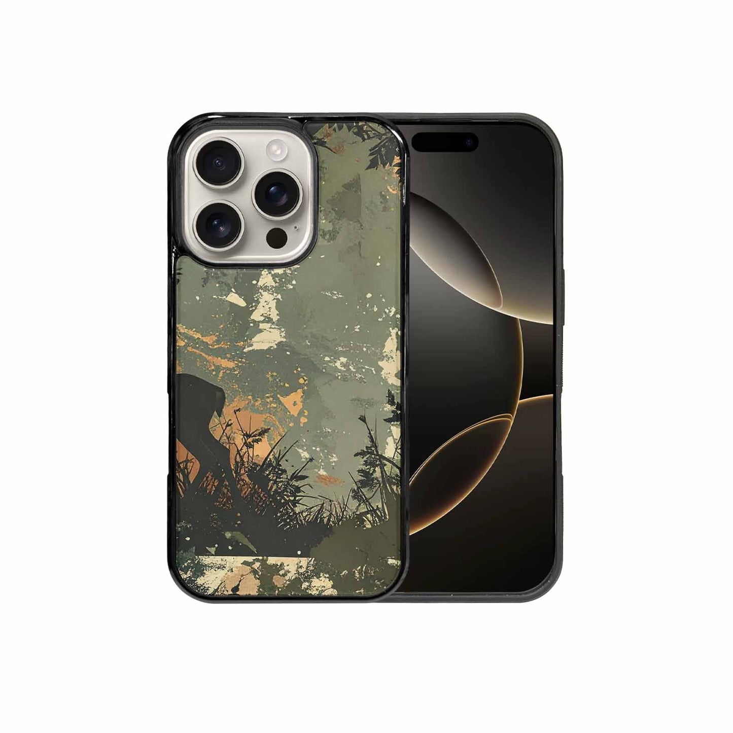 iPhone 16 Pro Case — Hunting Camouflage Pattern With Deer And, Custom Designed Case Cover