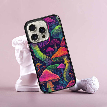 iPhone 16 Pro Case — Mushroom Psychedelic Art Seamless Pattern Vibrant, Unique Phone Case Design