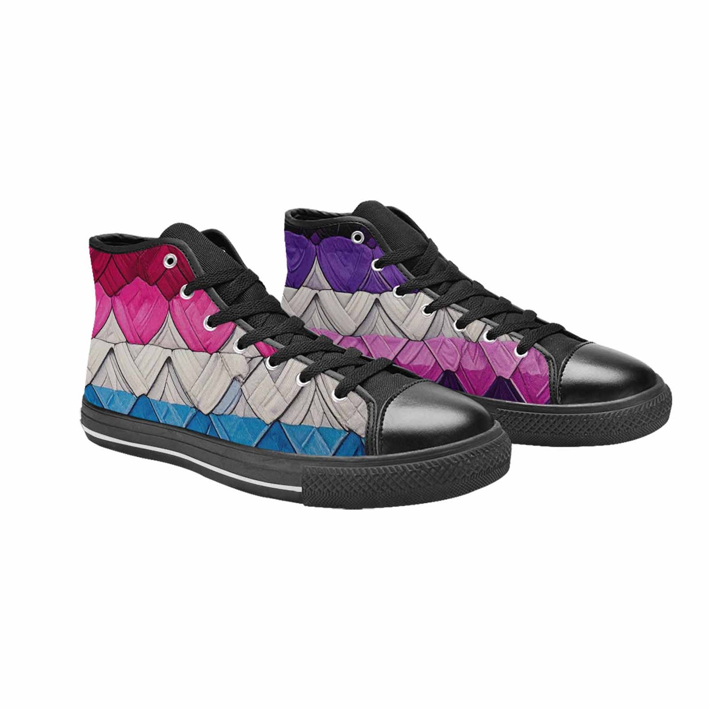 MEN'S Genderfluid Flag Color High Top Canvas Y2K Custom Shoes