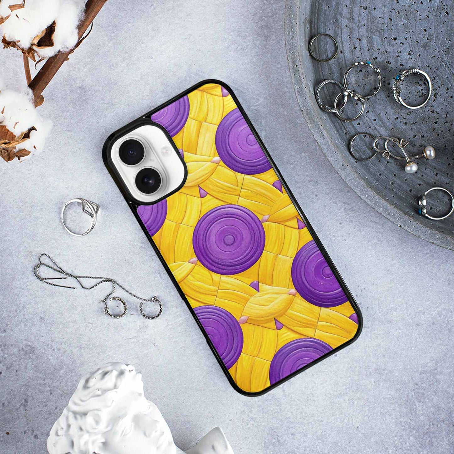 iPhone 16 Plus Case — Intersex Flag Color Theme Small Rainbow, Original Design Phone Case
