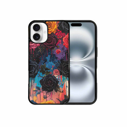iPhone 16 Plus Case — Gothic Rose Gothic Roses Pattern Hundreds, Custom Print Case Cover