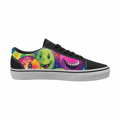 WOMEN'S Smiley Facessmiley Faces  Lace-Up Canvas Melting Art Custom Sneakers