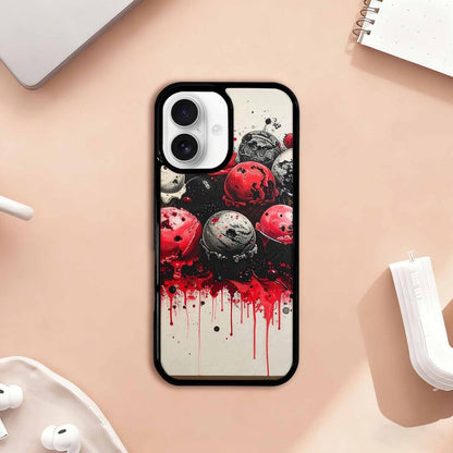 iPhone 17 Case — Black &amp; Red Ink Original Art, Unique Phone Case Design