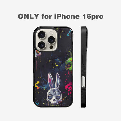 iPhone 16 Pro Case — Radioactive Ghost Bunny Skull Small Radioactive, Custom Print Case Cover