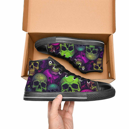 MEN'S Skulls - Neon High Top Canvas Dark Academia Shoes
