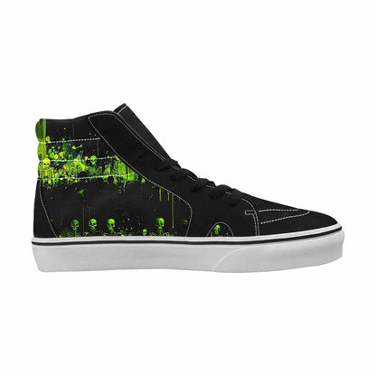MEN'S Skeletons × Neon Green High Top Canvas Dreamcore Custom Shoes