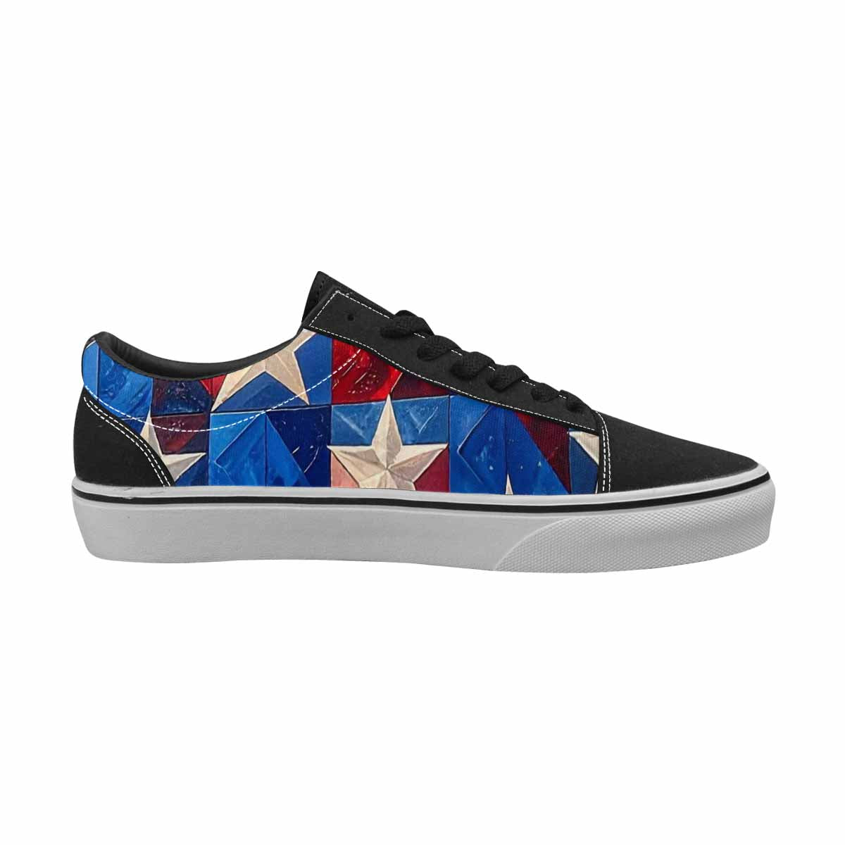 WOMEN'S American Flag Stars Canvas Lace-Up Aesthetic Custom Sneakers