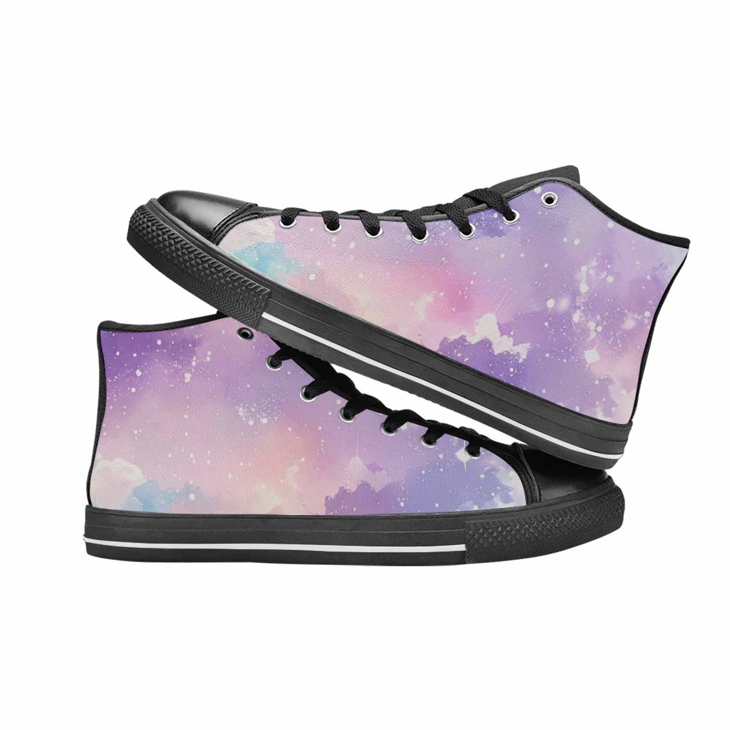 MEN'S Galaxy Art - High Top Canvas Neon Fantasy Custom Sneakers