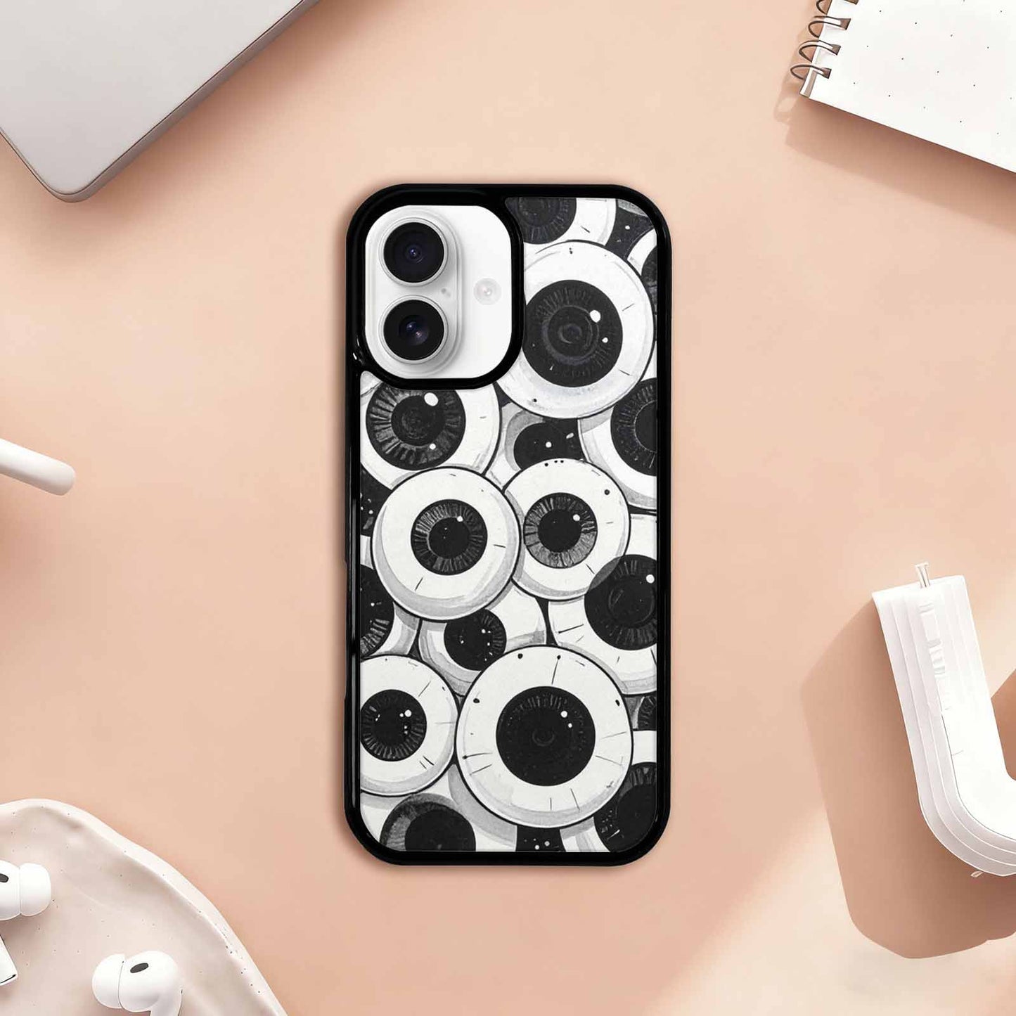iPhone 17 Case — Googly Cartoon Eyeballs Cartoon Cute, Custom Designed Case Cover