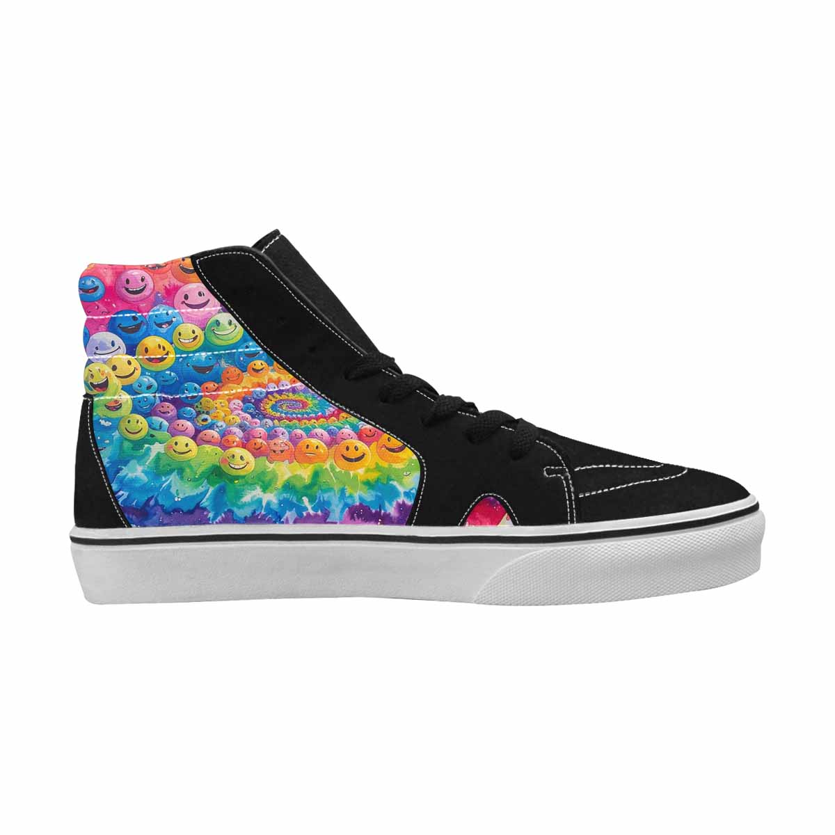 MEN'S Smiley Facessmiley Faces  High Top Canvas Surreal Custom Shoes