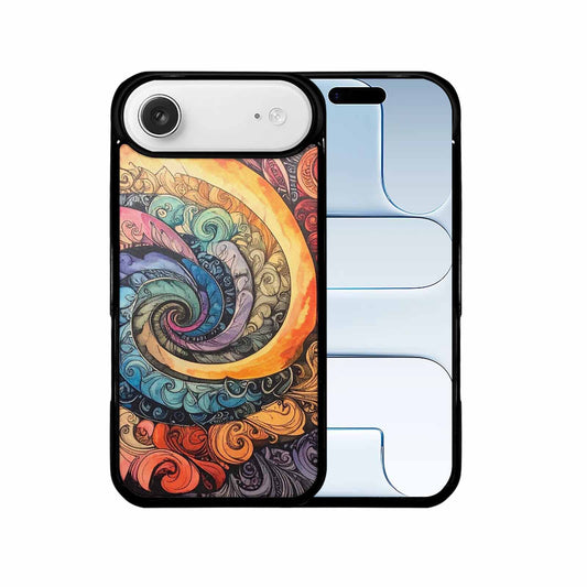 iPhone 17 Air Case — Tie Dye Swirls Black White Tie, Personalized Phone Case