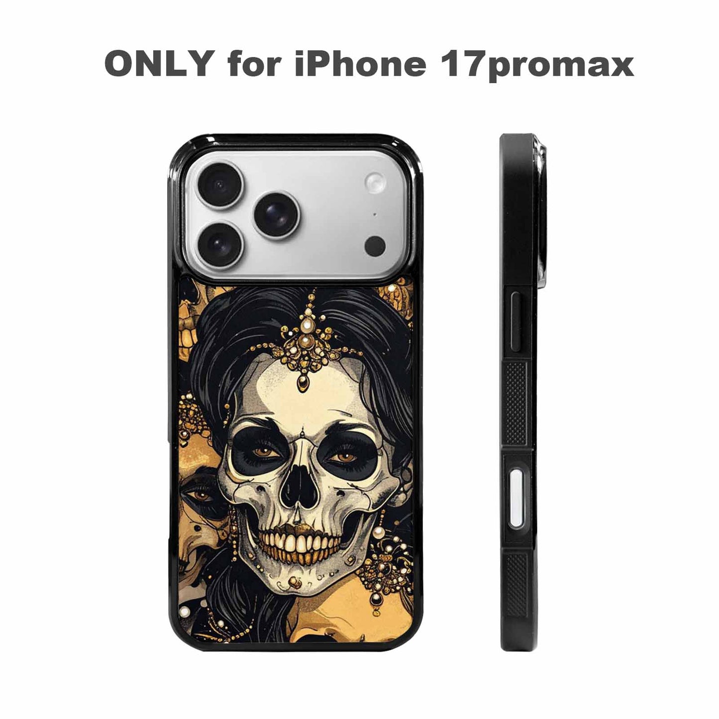 iPhone 17 Pro Max Case — Skull Dark Art Gothic Print Gothic, Custom Phone Case