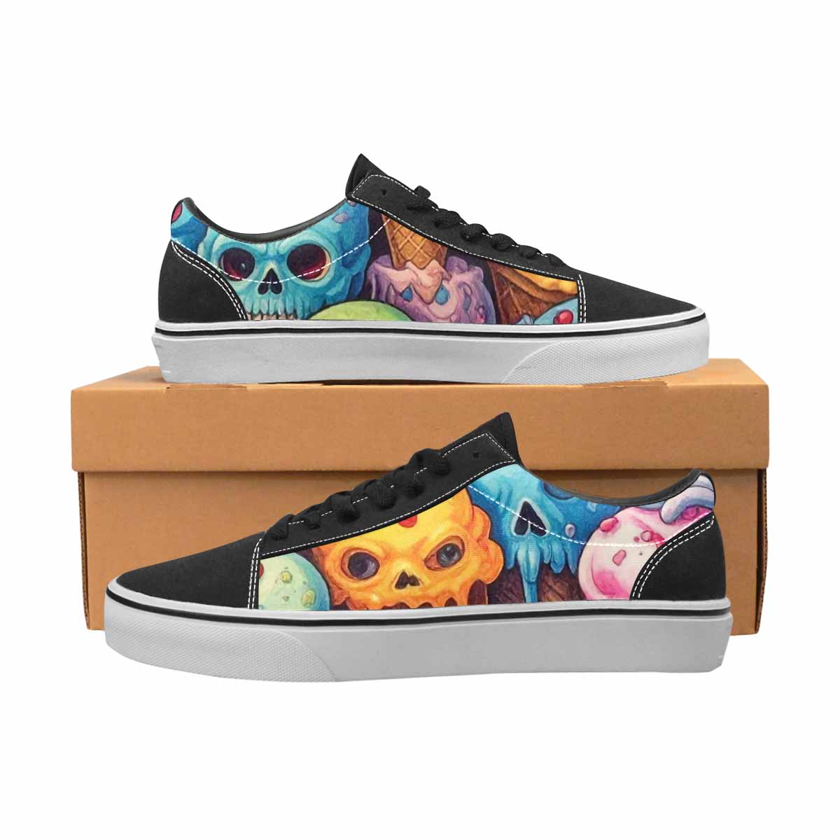 WOMEN'S Ice Cream Monsters  Lace-Up Canvas Dreamcore Shoes