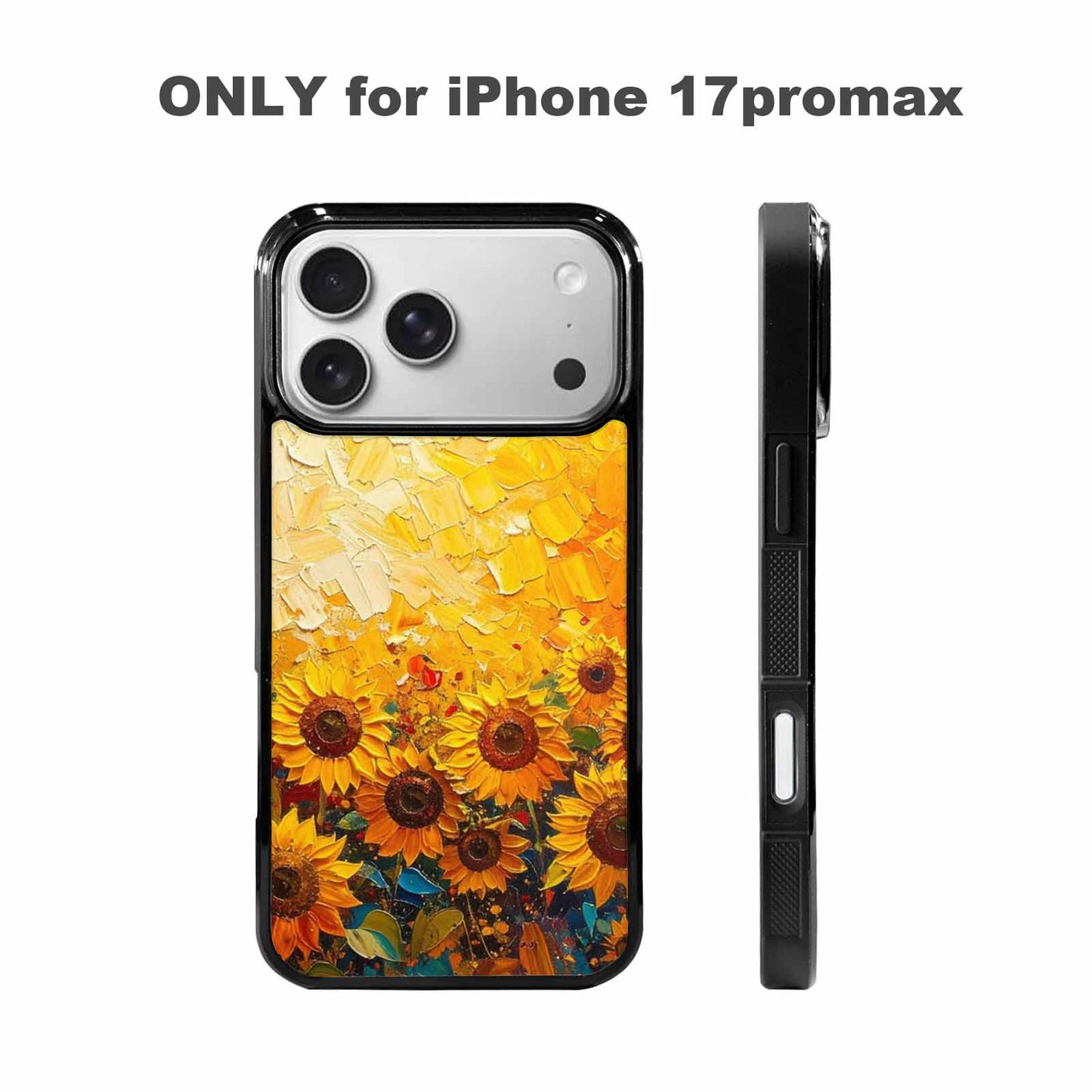 iPhone 17 Pro Max Case — Impressionist Sunflower Brushstroke Pattern Floral, Customized Protective Case
