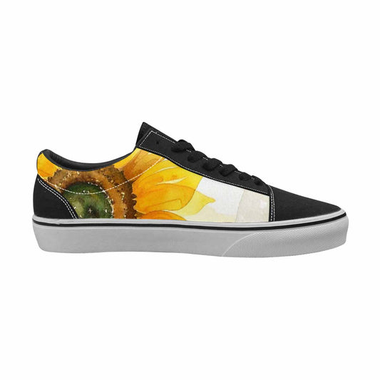 WOMEN'S Sunflowers Watercolor Canvas Lace-Up Surreal Custom Shoes