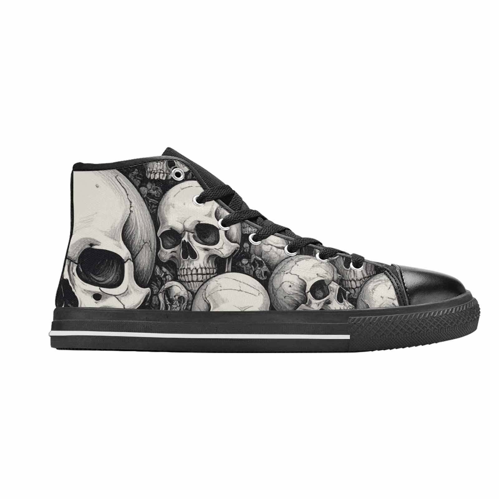 MEN'S Skulls - Classic High Top Canvas Grunge Custom Sneakers