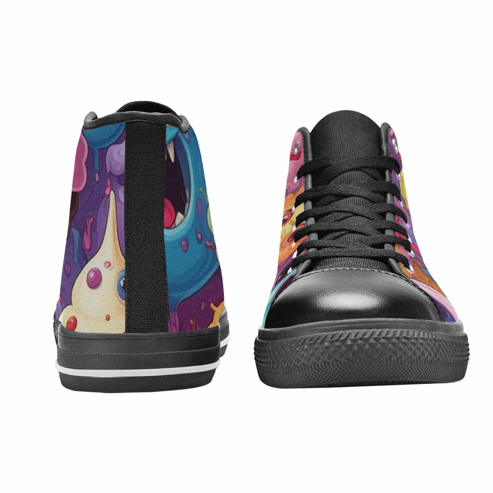 MEN'S Melting Icecream Cone Monster High Top Canvas Neon Fantasy Shoes