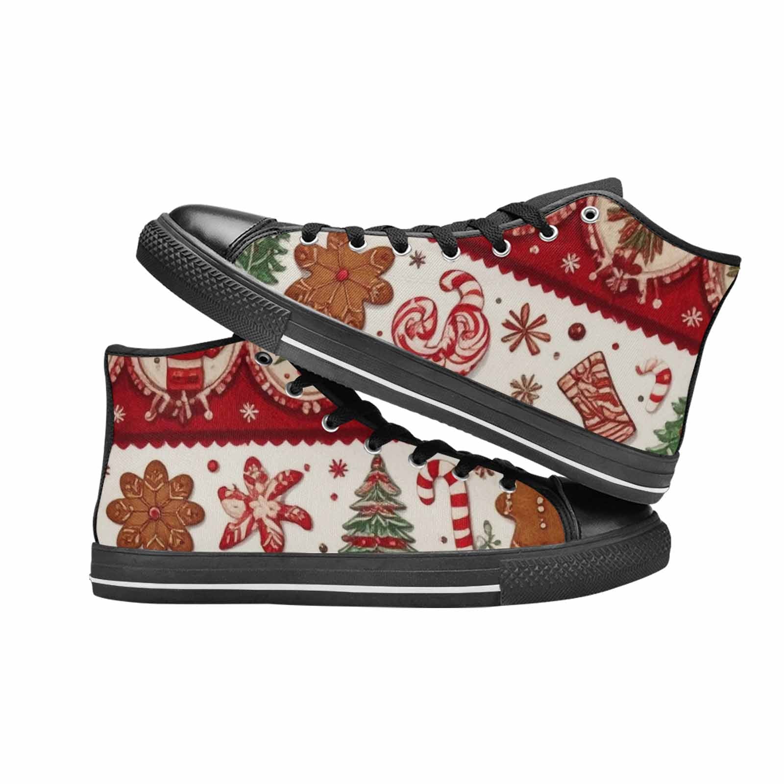 MEN'S Christmas Holly Snowflake High Top Canvas Aesthetic Sneakers
