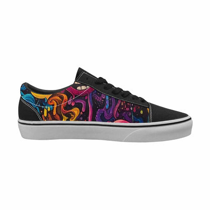 WOMEN'S Yellow Smiley Face Canvas Lace-Up Neon Fantasy Custom Shoes